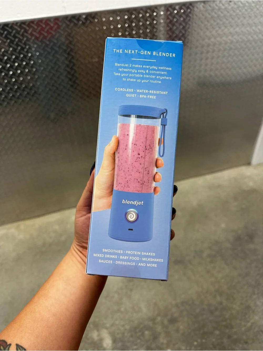 BlendJet Portable Blender in Blue - Comes with Carrying Case & Lid